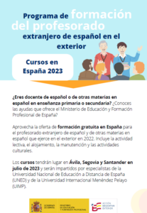 Beurzen voor leerkrachten ELE – zomercursussen in Spanje 2023
