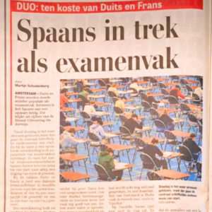 De Telegraaf over Spaans als examenvak: Spaans in trek als examenvak ten koste van Frans en Duits: ‘Zo’n heerlijke taal, ook qua klank’